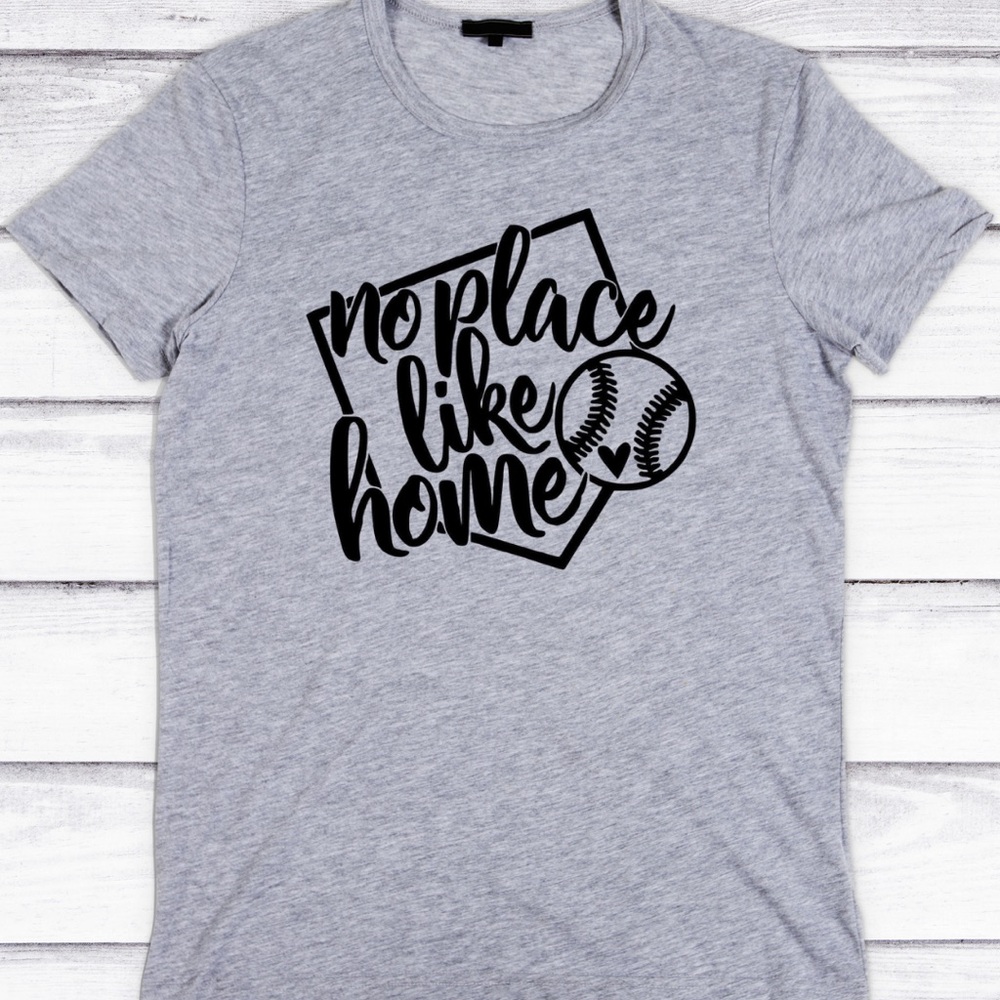 Gray Graphic T-Shirt with Baseball Design